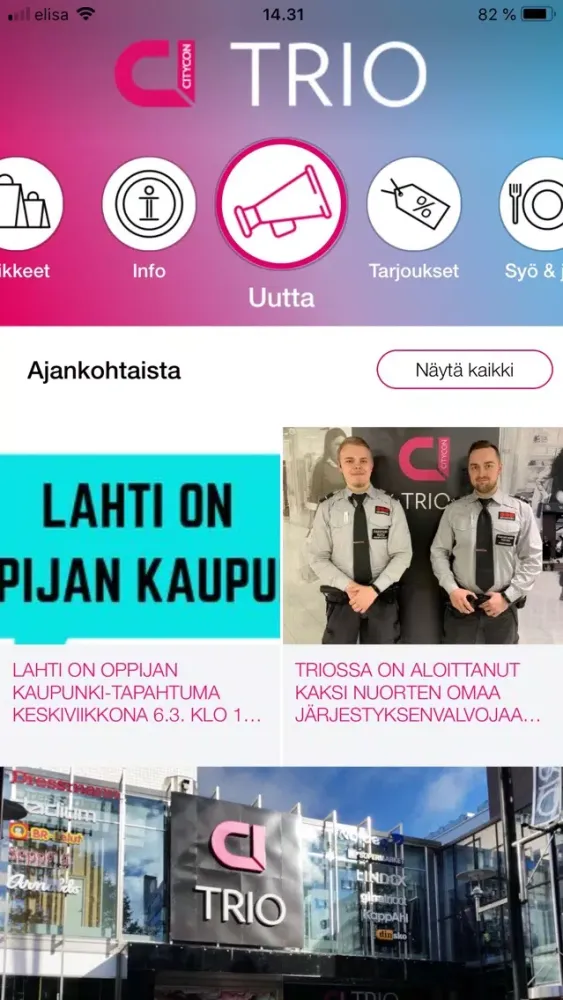 Tangkapan skrin Trio