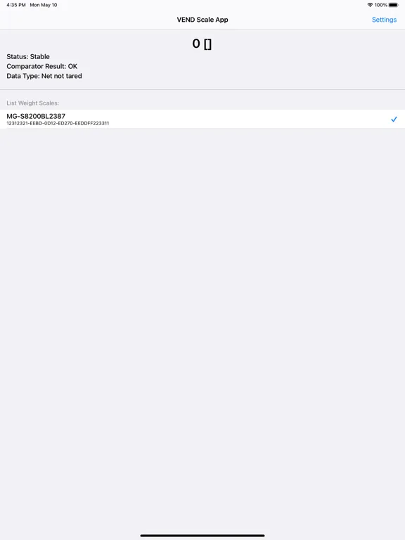 Weight Scale for VEND POS iPad  Ekran Görüntüleri