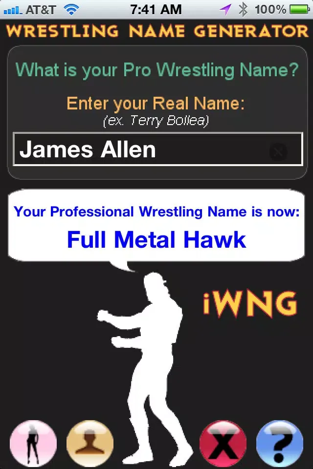 Captures d'écran de Wrestling Name Generator FREE