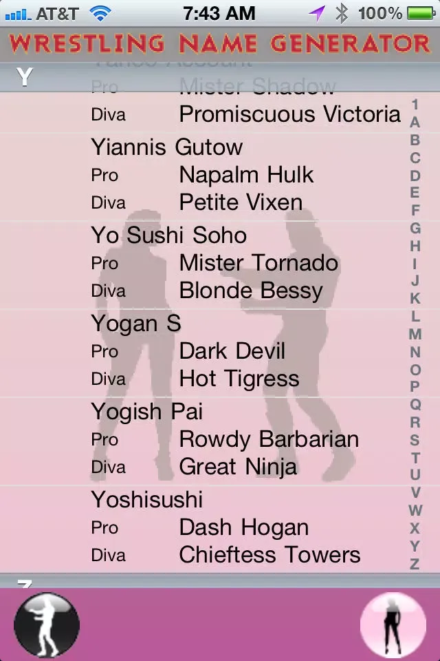 Captures d'écran de Wrestling Name Generator FREE