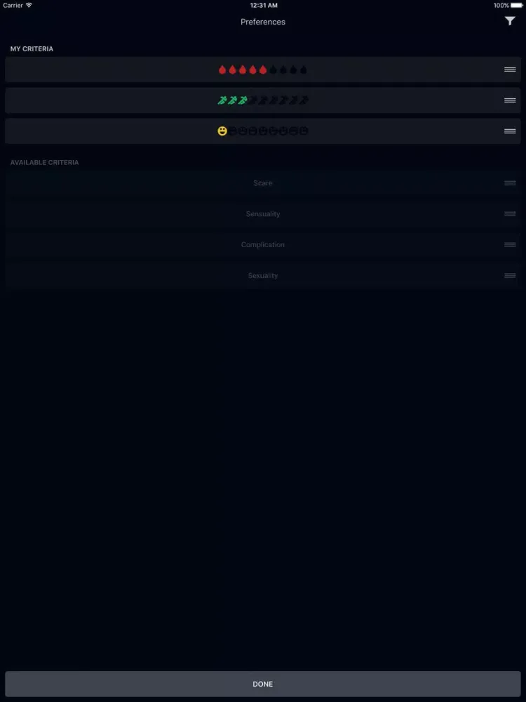 Moodie - Pick Criteria & Amounts, Get Movie Recommendations iPad  スクリーンショット