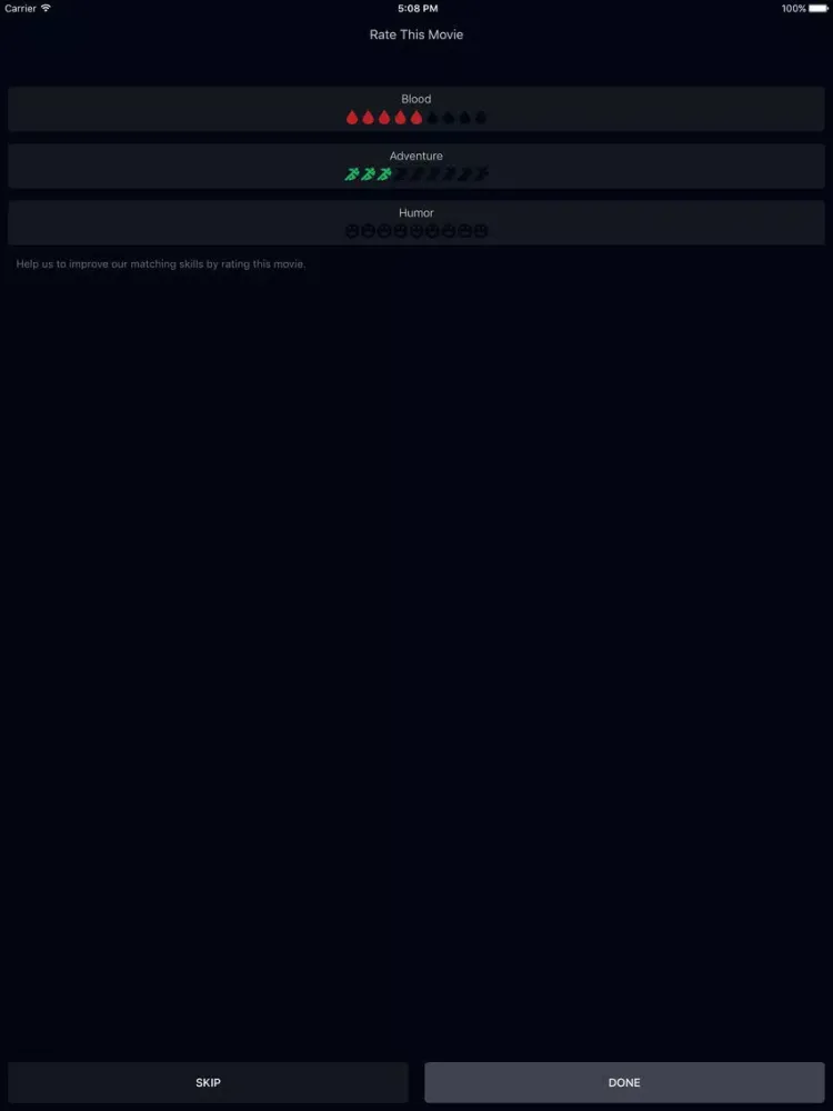 Moodie - Pick Criteria & Amounts, Get Movie Recommendations iPad  スクリーンショット