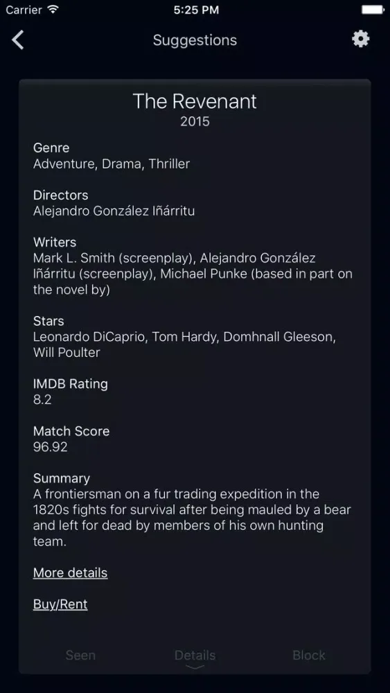 Moodie - Pick Criteria & Amounts, Get Movie Recommendations スクリーンショット