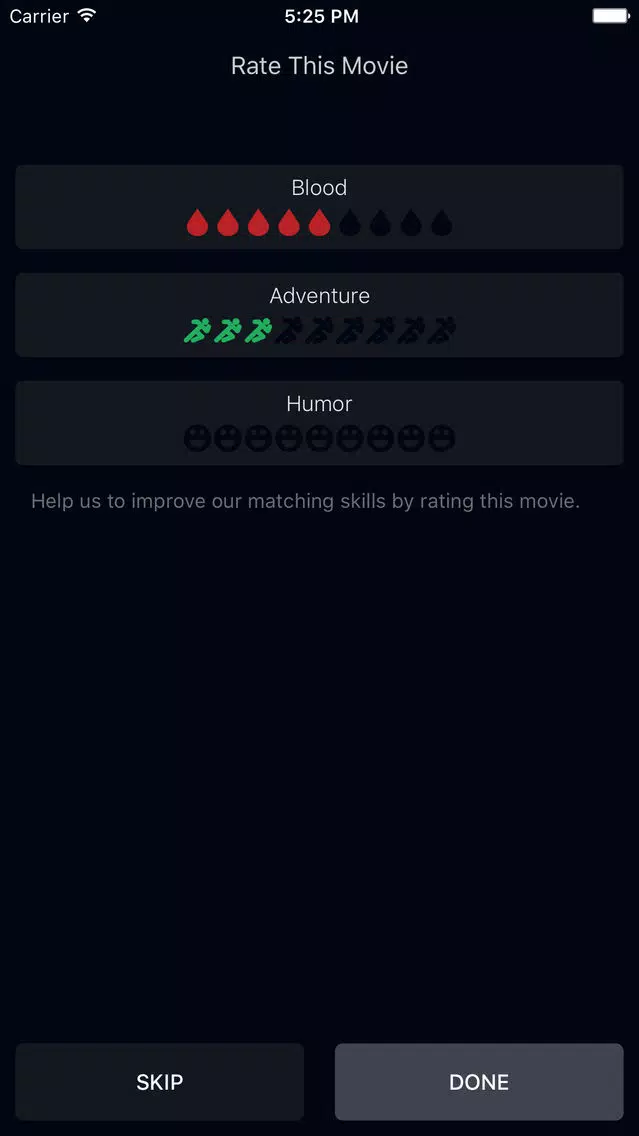Скриншоты Moodie - Pick Criteria & Amounts, Get Movie Recommendations