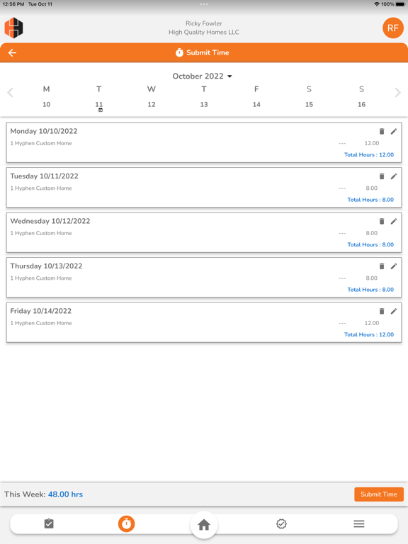 BuilderGM Time & Tasks iPad 应用截图