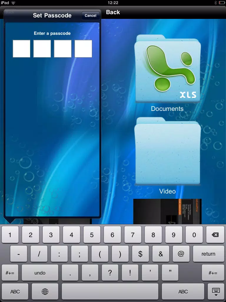 Tangkapan skrin BlueMePro iPad 