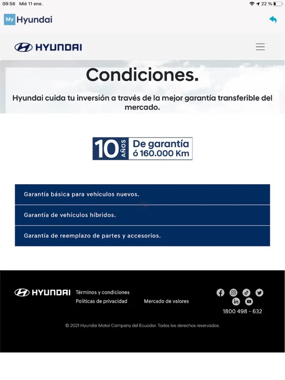MyHyundai Ecuador iPad  Screenshots