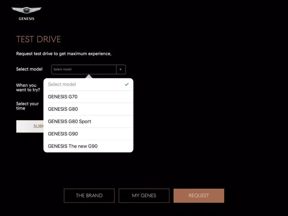ภาพหน้าจอของ My Genesis App iPad 