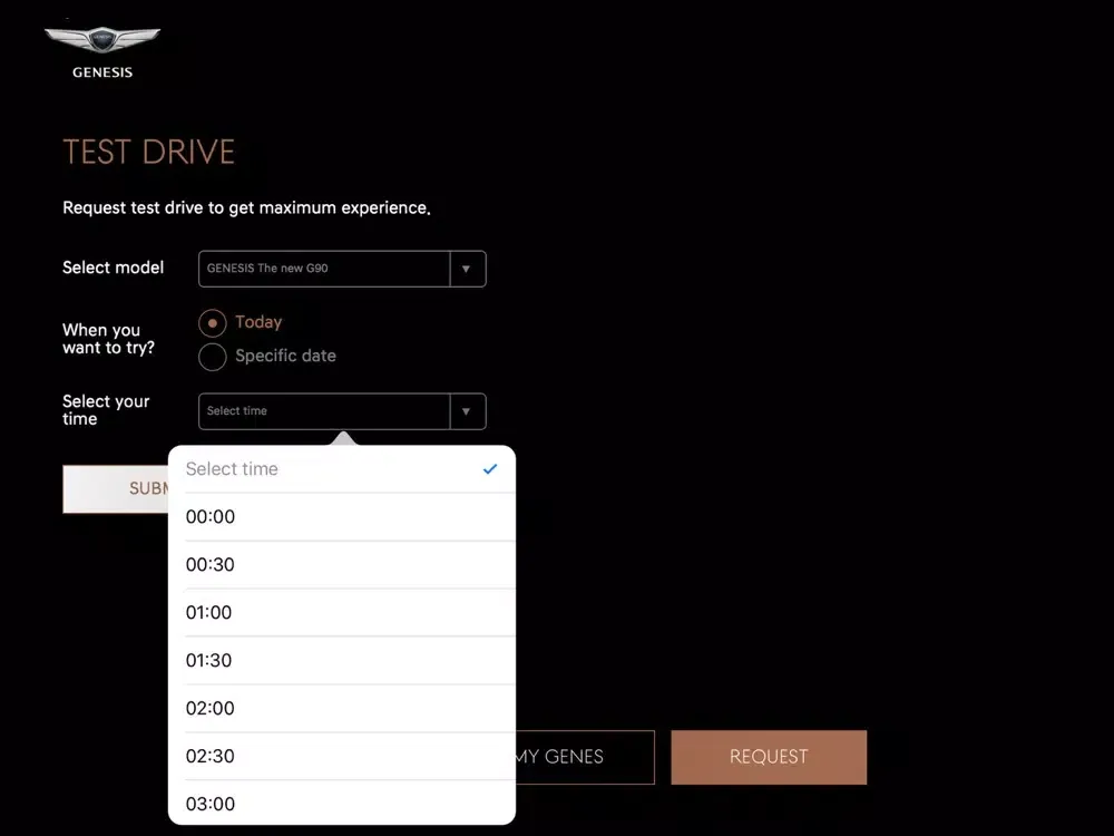 ภาพหน้าจอของ My Genesis App iPad 