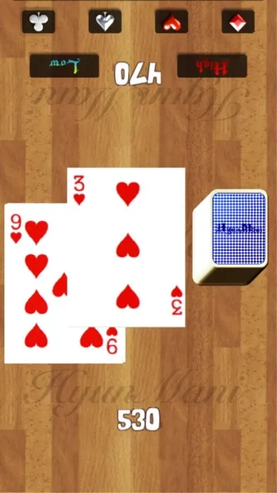 Ảnh chụp màn hình của Compare your fortune with friends by High&Low Card Game