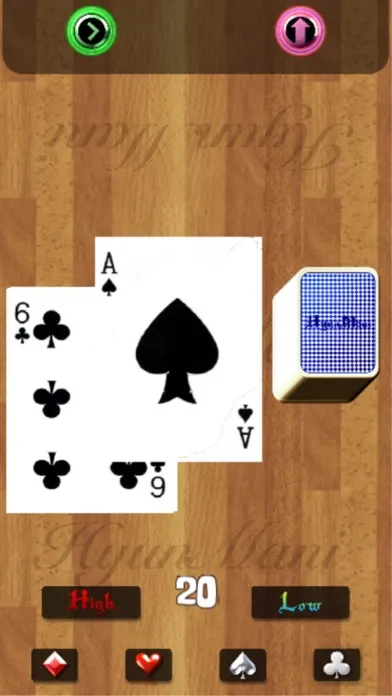 Ảnh chụp màn hình của Compare your fortune with friends by High&Low Card Game