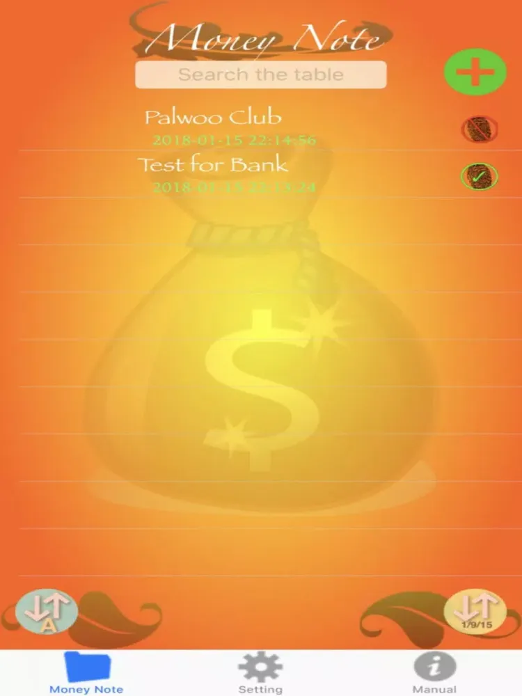 ภาพหน้าจอของ Money Note + iPad 