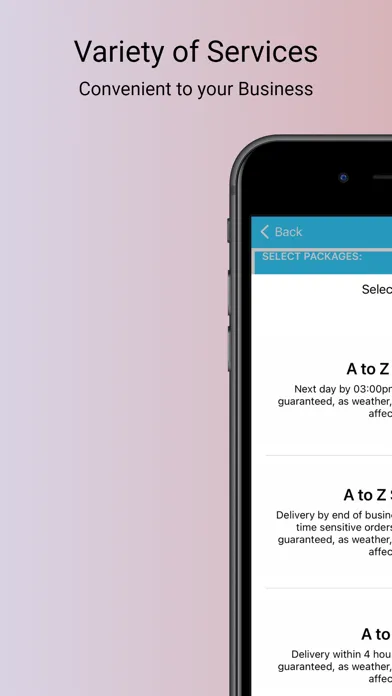 A to Z Courier سکرین شاٹس