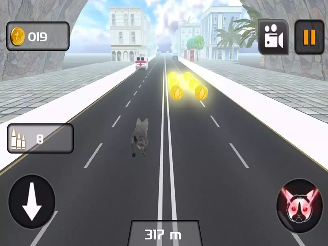 ภาพหน้าจอของ Kitty Cat Rush 3D Game iPad 