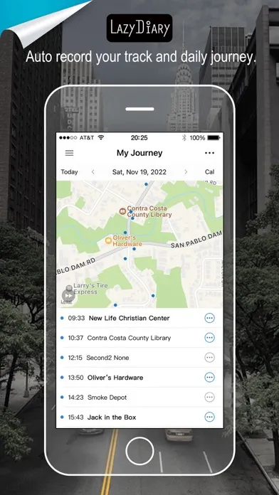 Lazy Diary: Auto record tracks سکرین شاٹس
