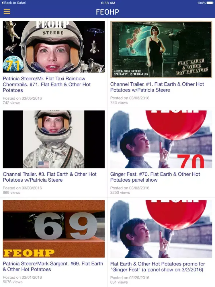 Tangkapan skrin Flat Earth and other Hot Potatoes - Patricia Steere iPad 