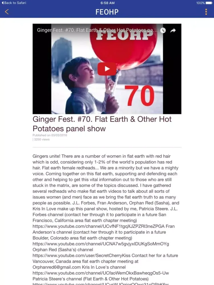 Tangkapan skrin Flat Earth and other Hot Potatoes - Patricia Steere iPad 