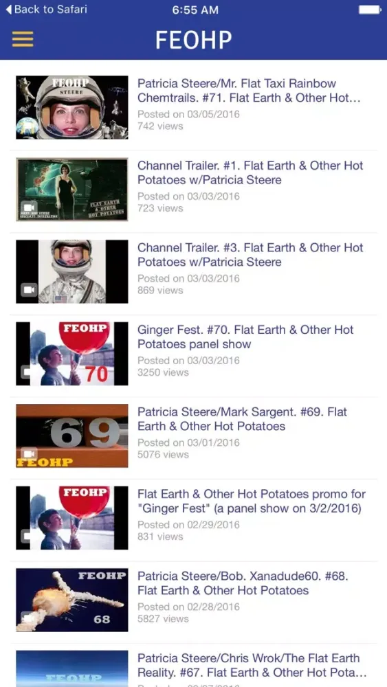 Tangkapan skrin Flat Earth and other Hot Potatoes - Patricia Steere