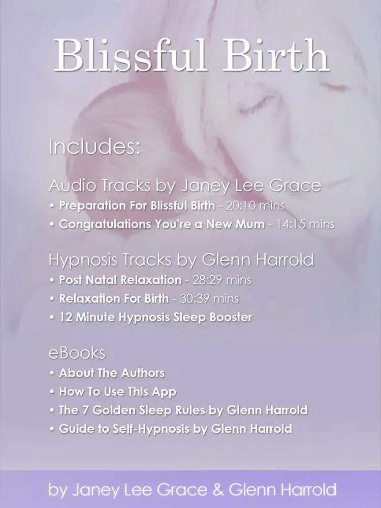 Blissful Birth by Glenn Harrold & Janey Lee Grace: Advice & Self-Hypnosis Relaxation iPad 应用截图