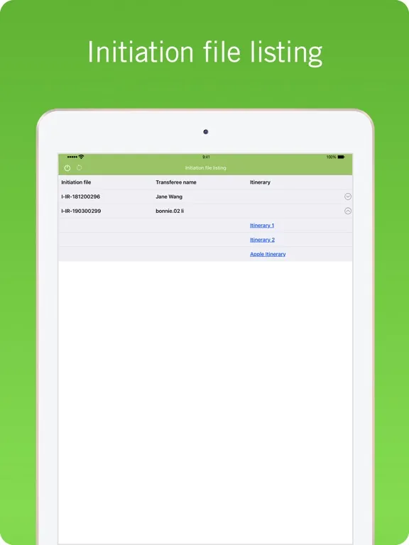 i-RMS Itinerary iPad  Screenshots