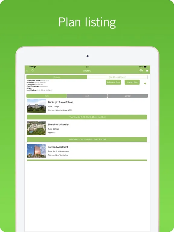 i-RMS Itinerary iPad  Screenshots