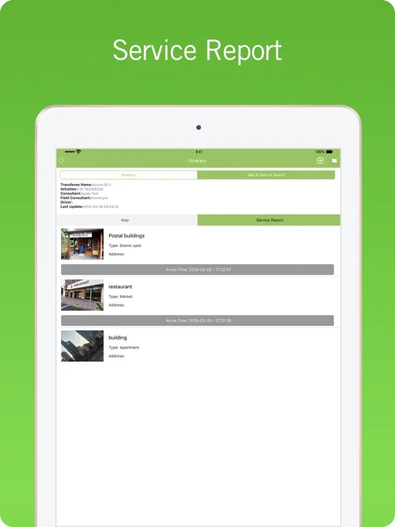 i-RMS Itinerary iPad  Screenshots