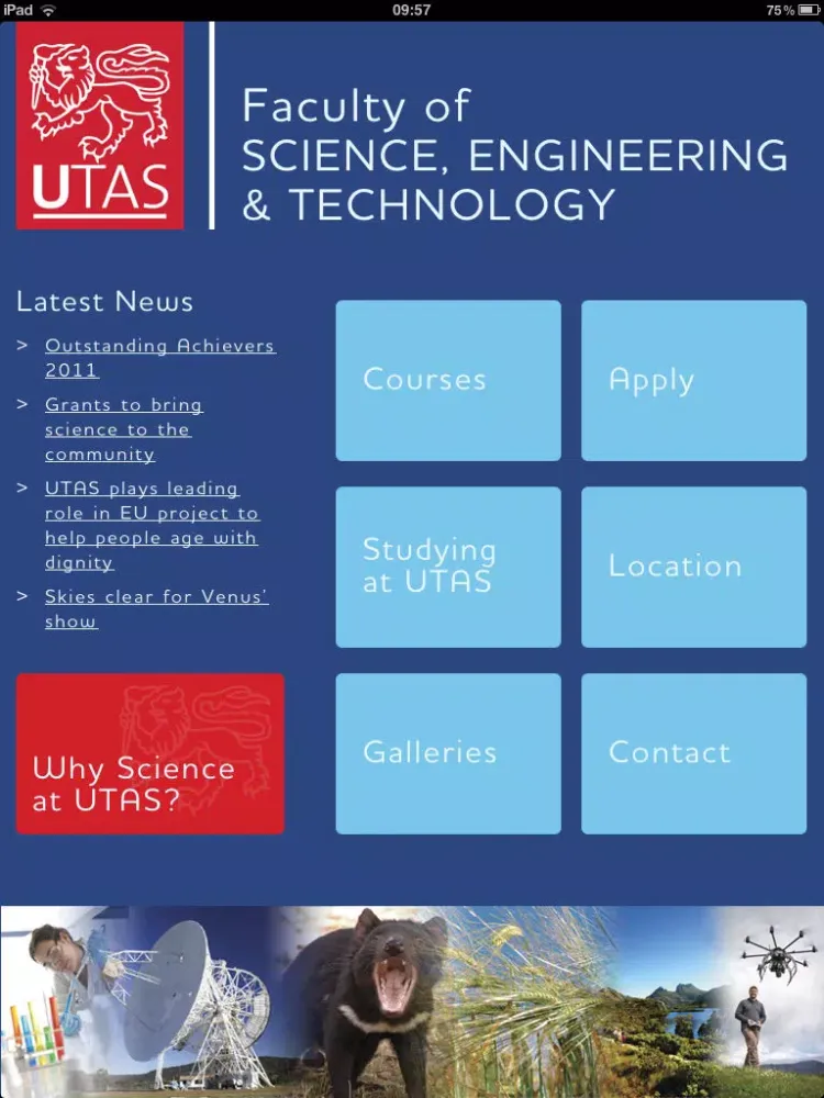 Captures d'écran de University of Tasmania Faculty of Science, Engineering & Technology iPad 