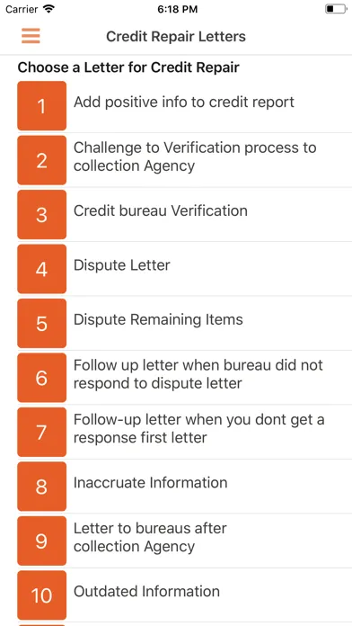 Credit Repair Letters Screenshots