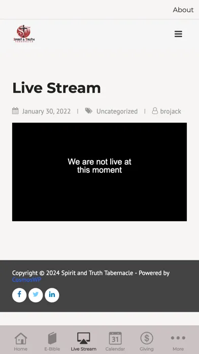 Tangkapan skrin Spirit and Truth Tabernacle