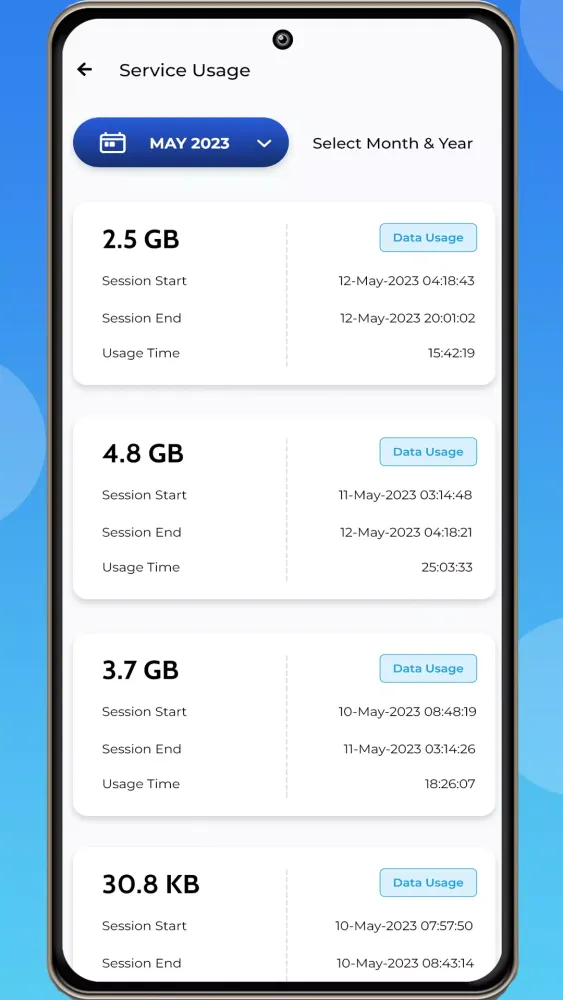 Cloudsky Broadband Selfcare Screenshots