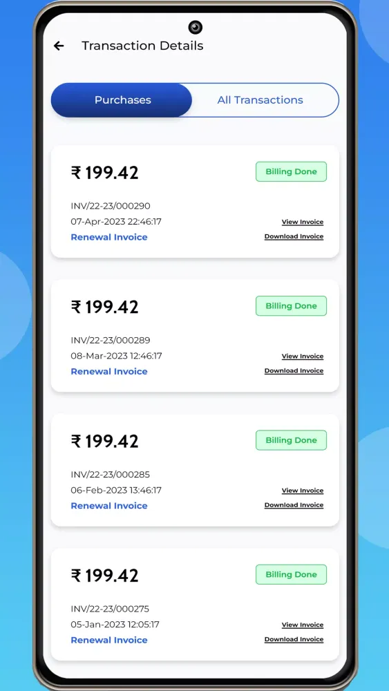 Cloudsky Broadband Selfcare Screenshots