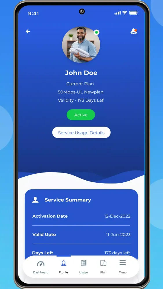Cloudsky Broadband Selfcare Screenshots