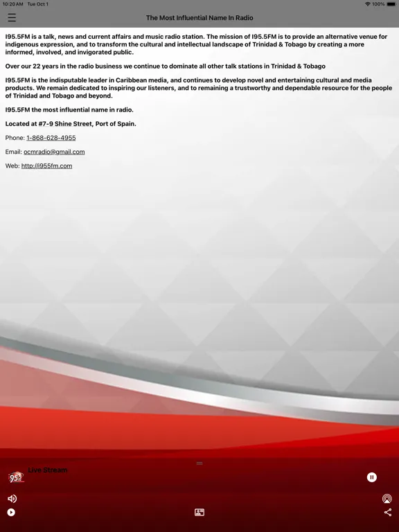 I95.5FM iPad 应用截图