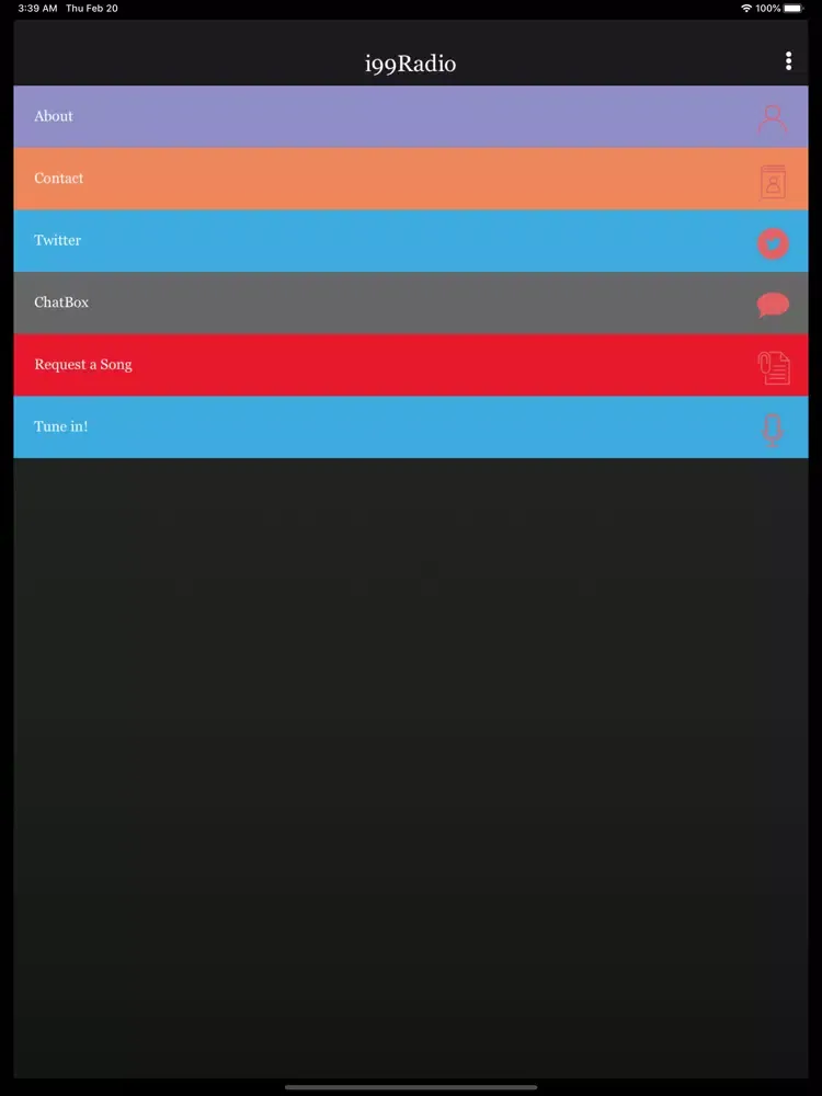 i99Radio iPad  Screenshots