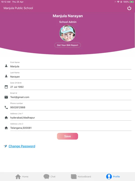 Ảnh chụp màn hình của Birla Open Minds International iPad 
