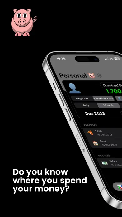 Zrzuty ekranu Piggy Tracker : Cash Tracker