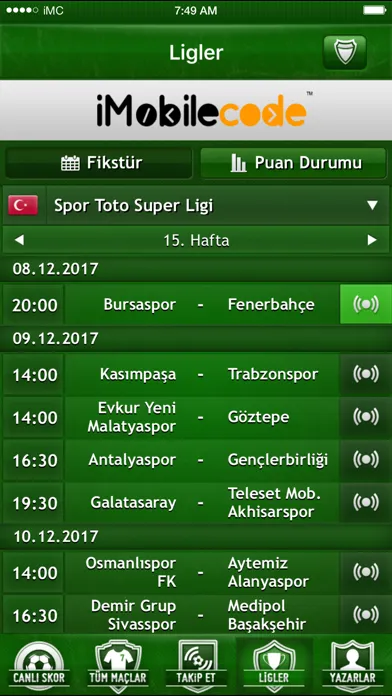 Skor Ekran Görüntüleri