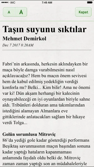 Skor Ekran Görüntüleri