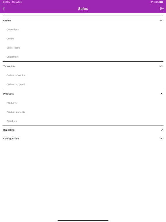 Odoo Native Mobile App iPad 应用截图