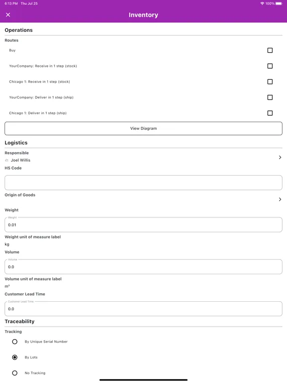 Odoo Native Mobile App iPad 应用截图