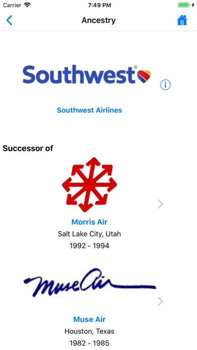 Ảnh chụp màn hình của U.S. Airlines, Past & Present