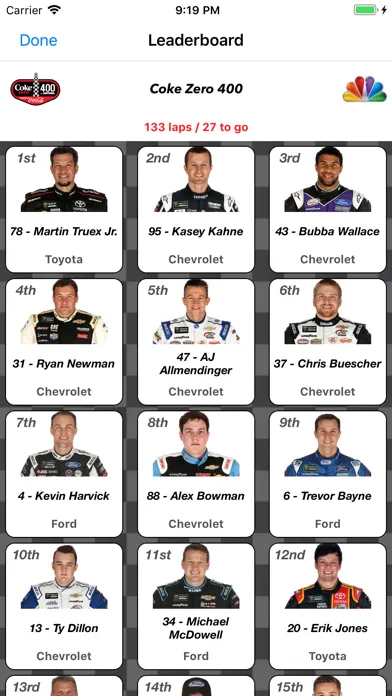 Racing Schedule for NASCAR स्क्रीनशॉट