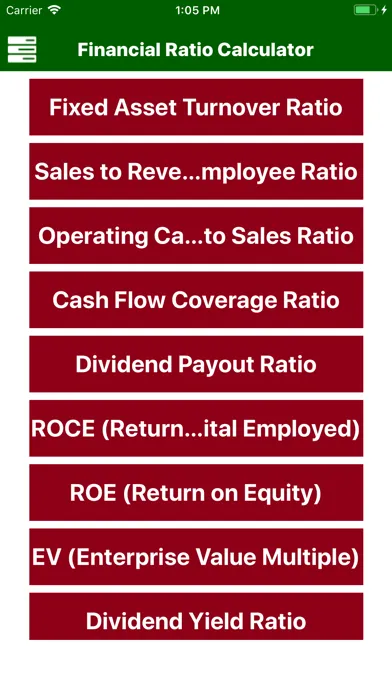 Capturas de pantalla de Financial Ratio Calculator