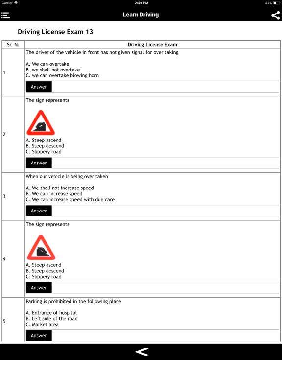 Learn Driving And Test iPad  Ekran Görüntüleri