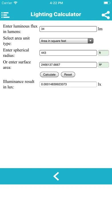 Captures d'écran de Lighting Calculation