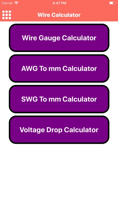 Captures d'écran de Wire Calculator
