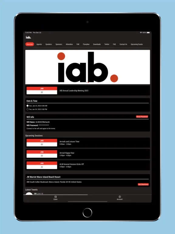 Скриншоты IAB Events iPad 