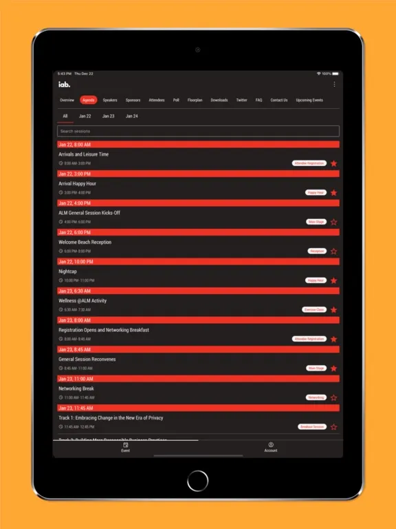Скриншоты IAB Events iPad 