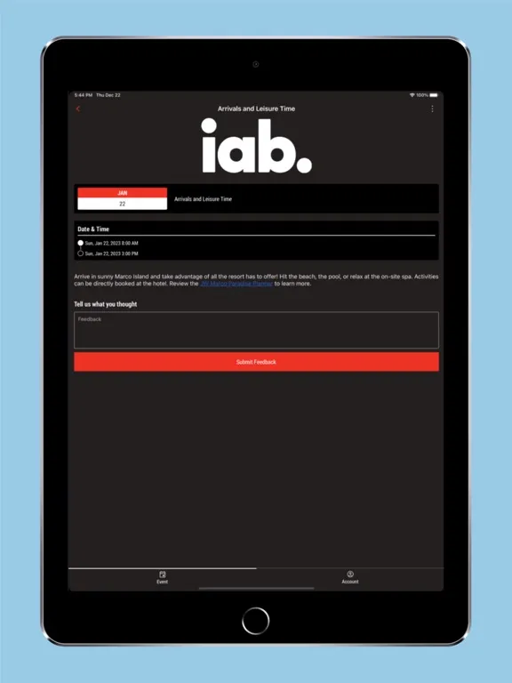 Скриншоты IAB Events iPad 