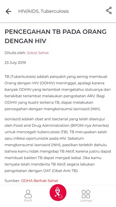 Ảnh chụp màn hình của Sobat Sehat